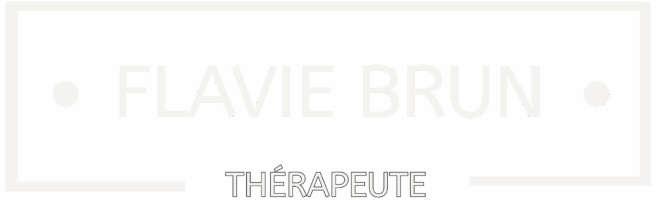 logo flavie brun thérapeute blanc